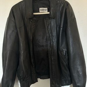 Black Leather Jacket Vintage Oversized